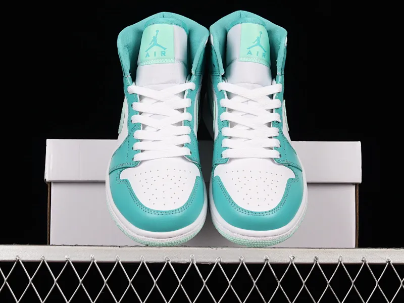 All categories Air Jordan Jordan series basketball shoes Air Jordan 1 Mid G version pure original Air Jordan 1 Mid SE "Marine Green" AJ1 Joe 1 white cyan Chinese basketball shoes DV2229-300